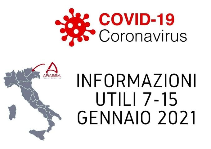 Emergenza Coronavirus: Aggiornamenti dal 07/01/2021 al 15/01/2021