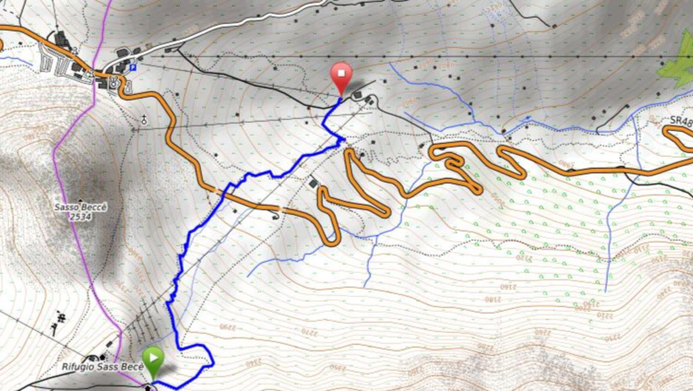 Downhill in the Dolomites