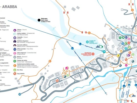 Ortplan von Arabba und Buchenstein