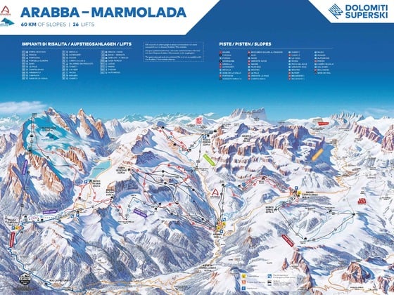 Skimap Arabba - Marmolada | Area 06 Dolomiti SuperSki