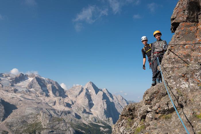 Spezielle Familie: klettern mit dem privat Bergführer