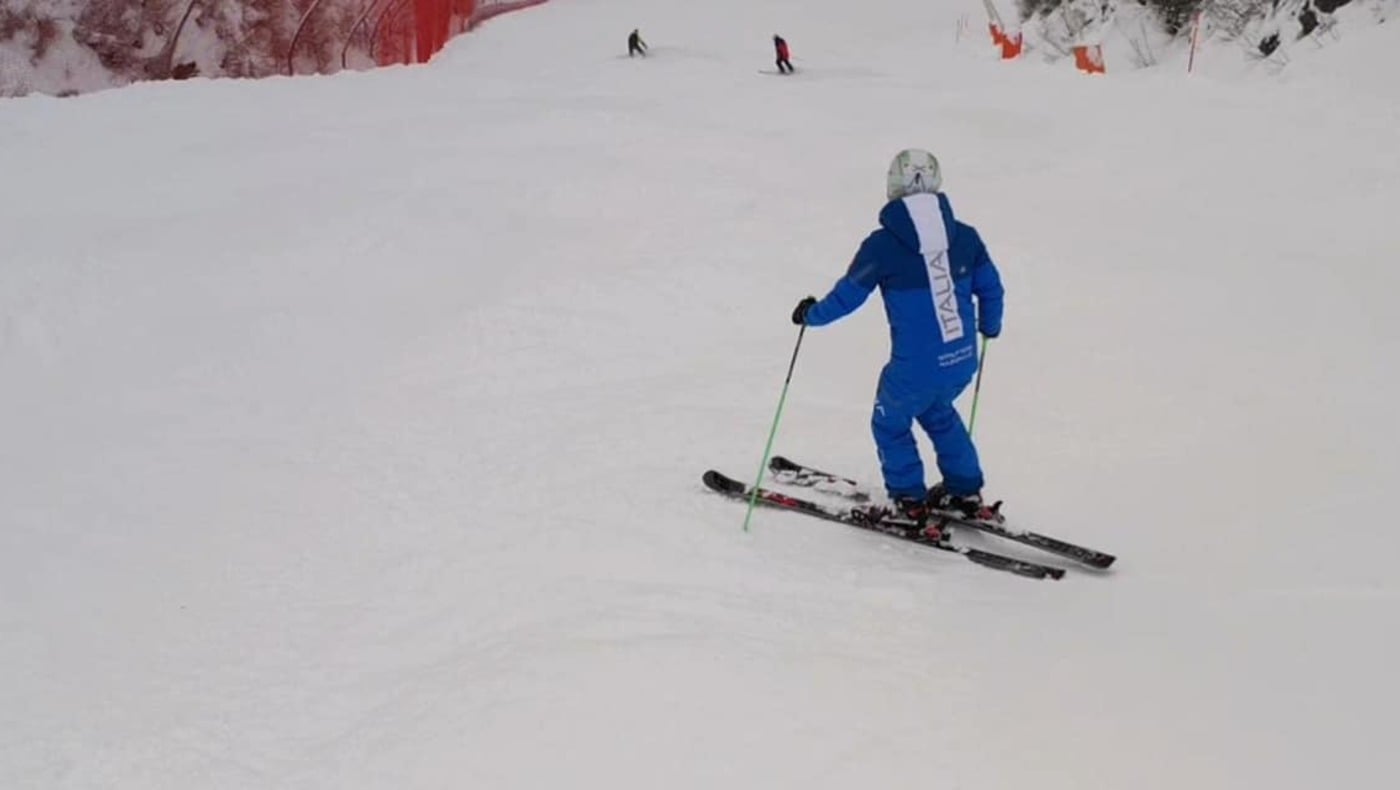 Sky Icarus testa la pista Sourasass di Arabba