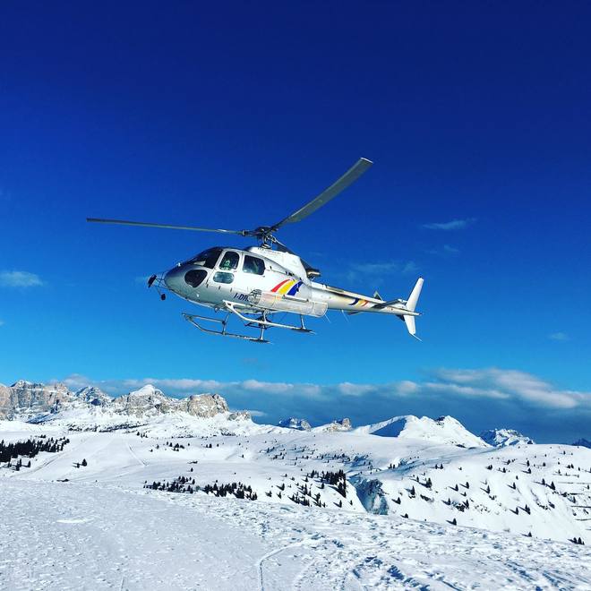 Helicopter flights in the Dolomites