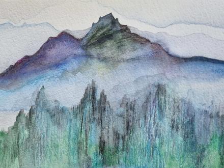 Sketching in the Mountain with the artist